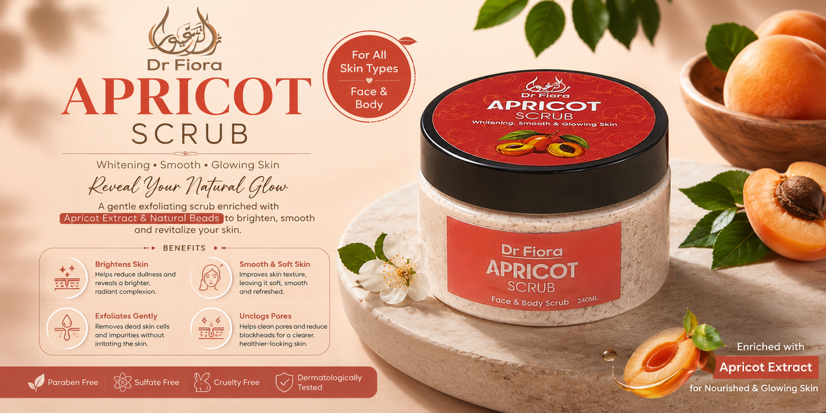 Dr Fiora Apricot Scrub: Brightens Skin, Removes Dead Skin Cells, And Makes Skin Soft And Smooth 240g